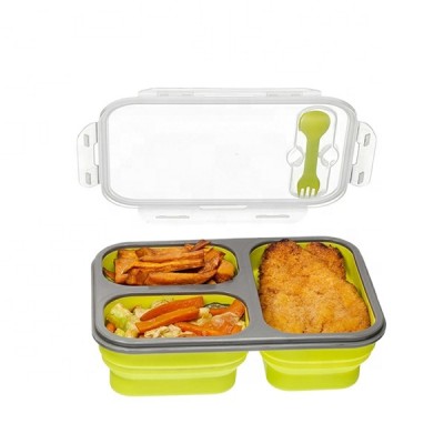 Hot Selling incredible price Microwave Safe Collapsible Silicone Lunch Box Set of 4 Pieces with BPA/LFGB