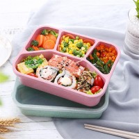 Bento Adults Kids 4 Compartments Travel Food Storage Containers Lunch Box