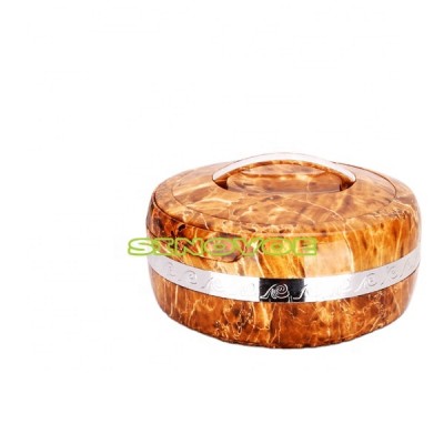 Wooden color 1.5L round plastic food warmer container